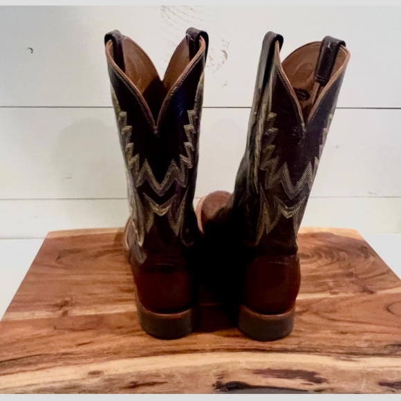 Lucchese 2000-Men's Boots. Chocolate/Brown Ostrich 11 D.  Pre-owned. - Picture 3 of 6